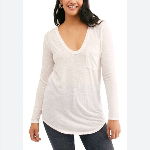 NEW We the free Betty white tunic Tshirt with pocket - Picture 6 of 7